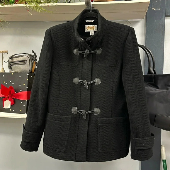 Talbots Wool Jacket Womens Petites Size 10 Italian Fabric Toggle Classic Winter - Picture 2 of 6